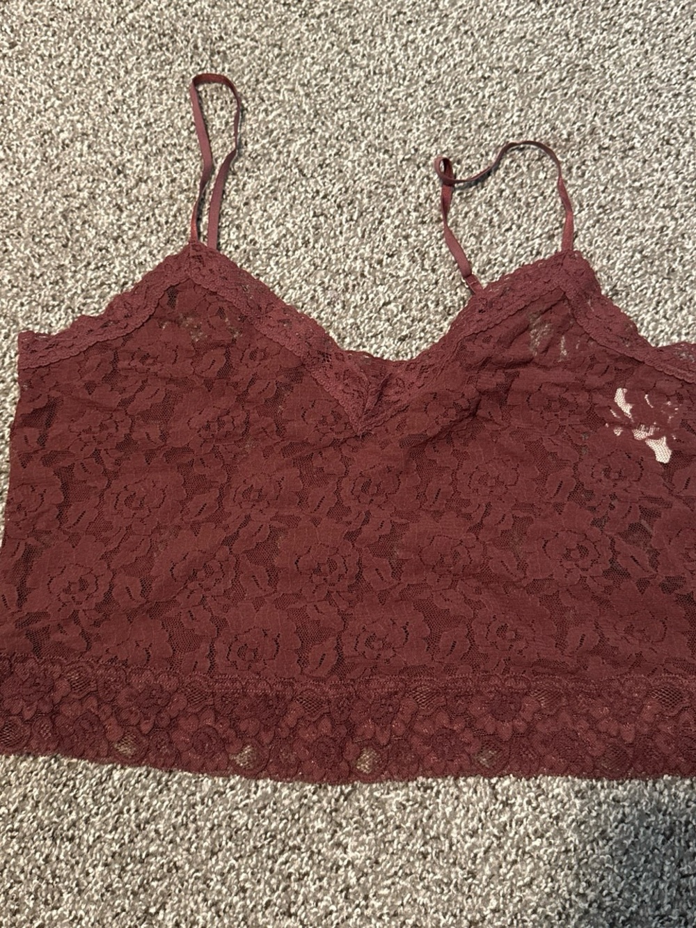 Anthropologie Lace Bralette Cami in Burgundy
